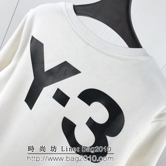 Y-3山本耀司 18ss秋冬新款 前後logo壓膠印花 簡約百搭款 純棉加絨衛衣 男女同款 ydi1815